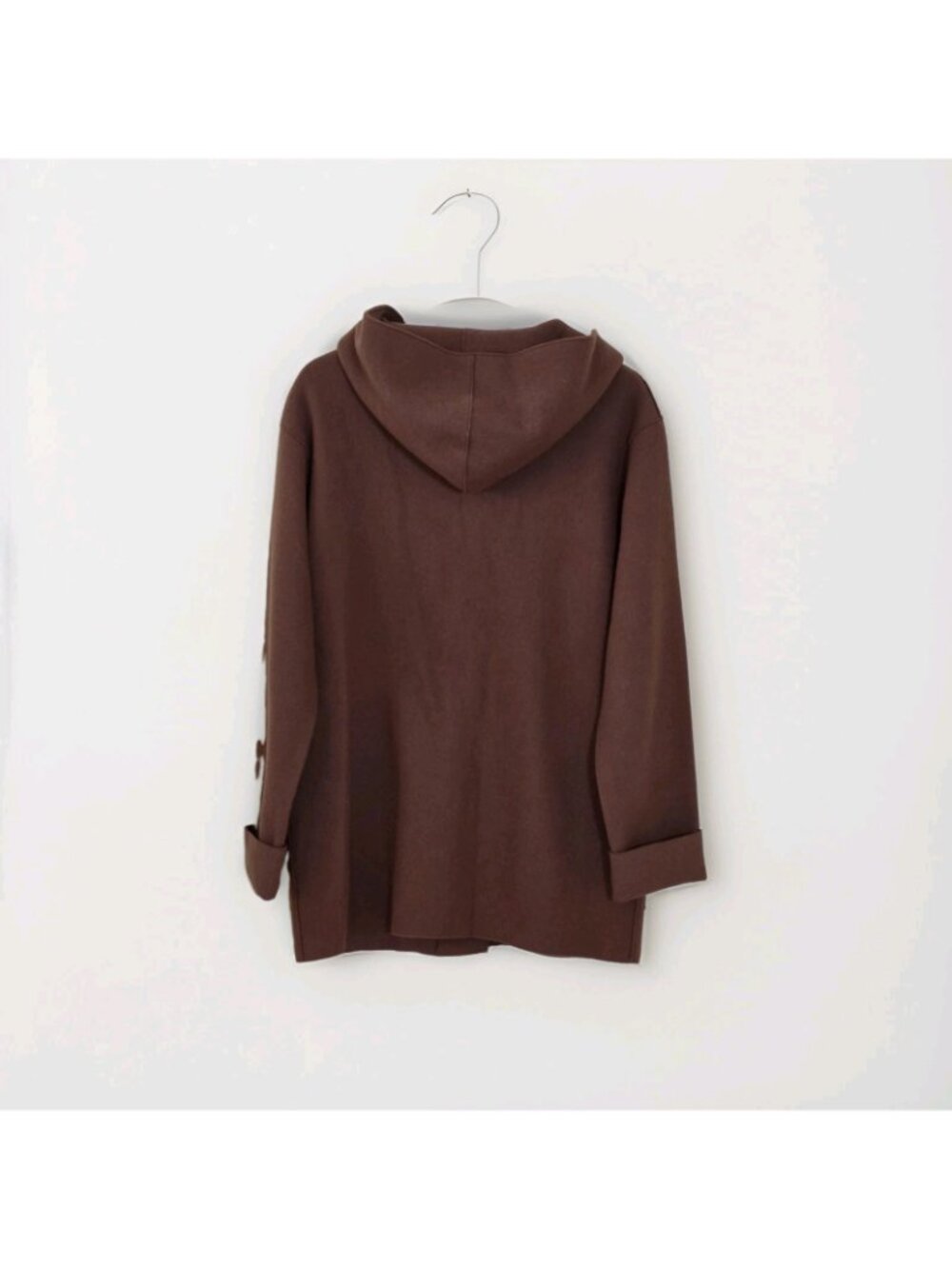 VTG Jones New York Signature Wool Blend Coat Womens S Hooded Camel Brown Clasp - Picture 3 of 16